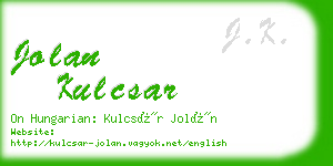 jolan kulcsar business card